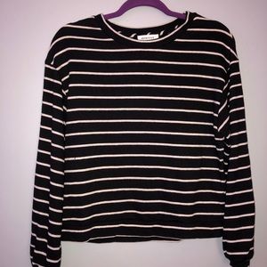 stripped long sleeve crop top